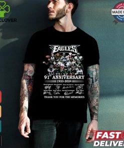 Philadelphia Eagles 91st anniversary 1933 2024 thank you for the memories signatures shirt
