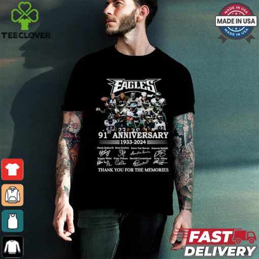 Philadelphia Eagles 91st anniversary 1933 2024 thank you for the memories signatures shirt