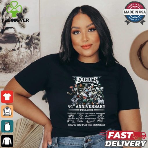 Philadelphia Eagles 91st anniversary 1933 2024 thank you for the memories signatures shirt