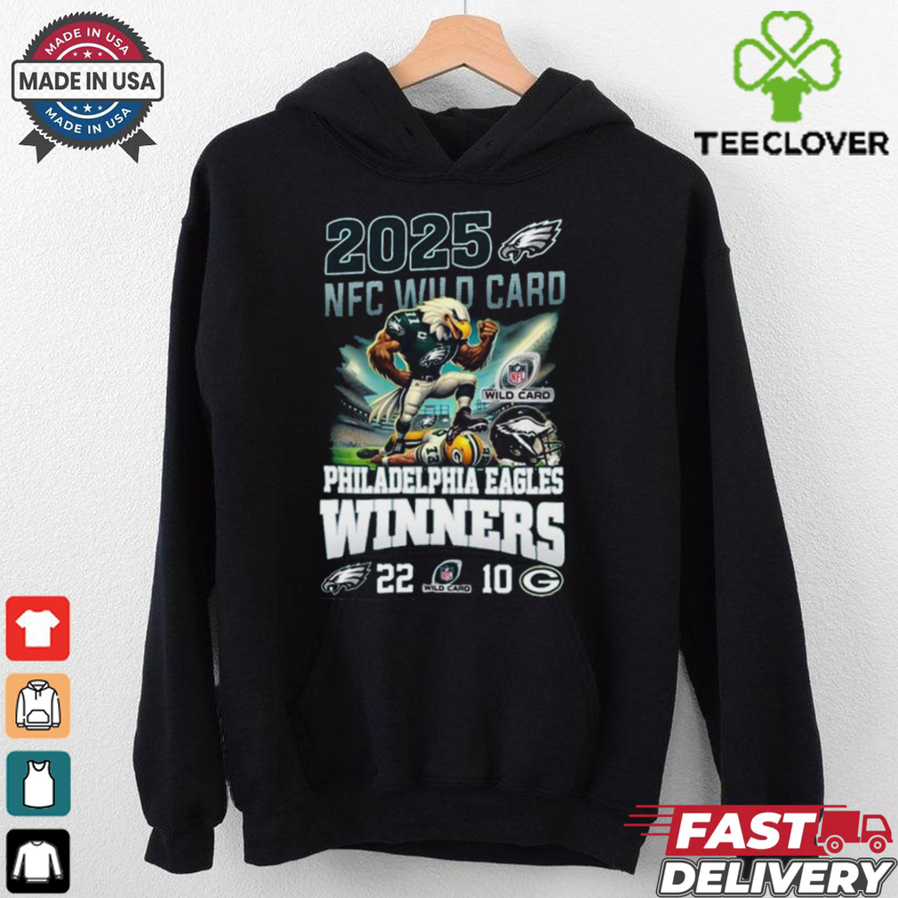 Philadelphia Eagles Are NFC Wild Card 2025 Winners 22 10 Celebrating T Shirt Philadelphia Eagles Are NFC Wild Card 2025 Winners 22 10 Celebrating T Shirt