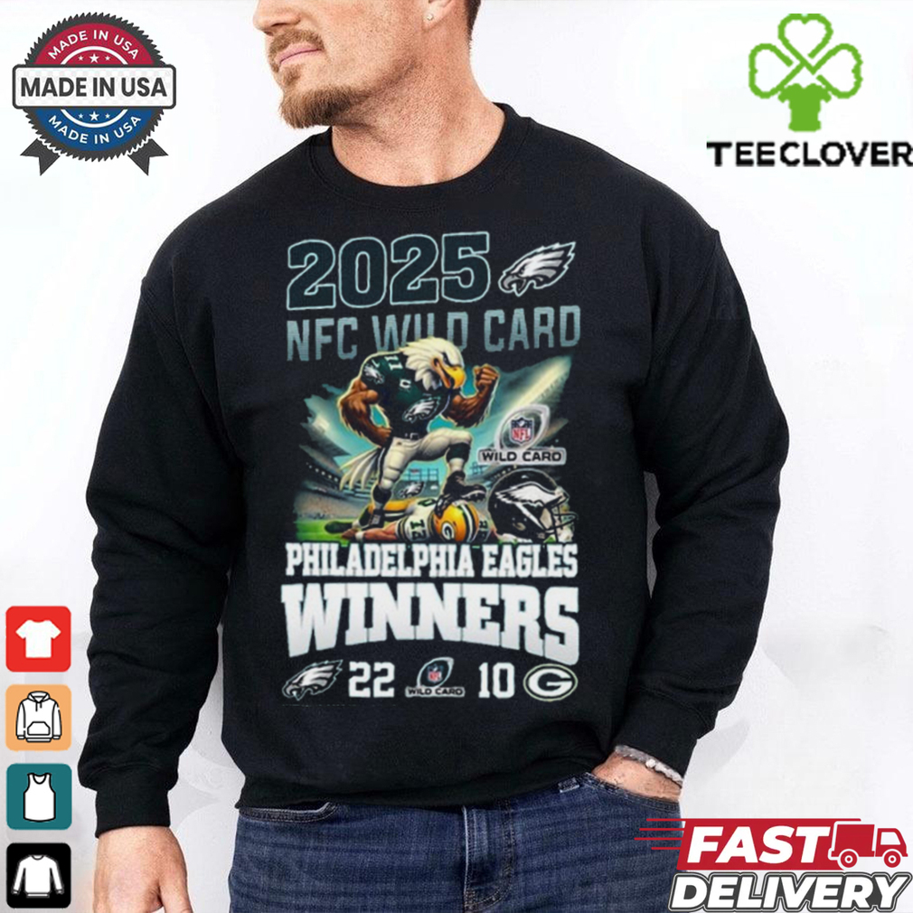 Philadelphia Eagles Are NFC Wild Card 2025 Winners 22 10 Celebrating T Shirt Philadelphia Eagles Are NFC Wild Card 2025 Winners 22 10 Celebrating T Shirt