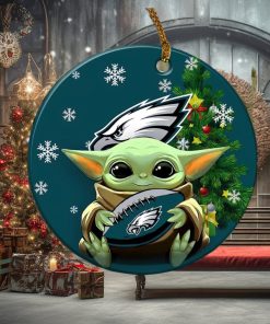 Philadelphia Eagles Baby Yoda NFL Football Ornaments