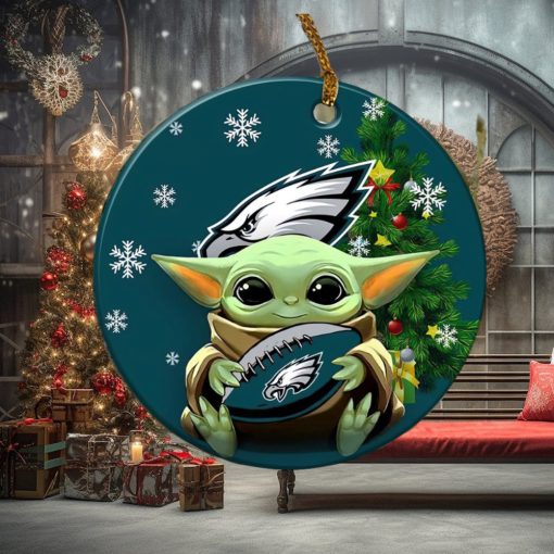 Philadelphia Eagles Baby Yoda NFL Football Ornaments