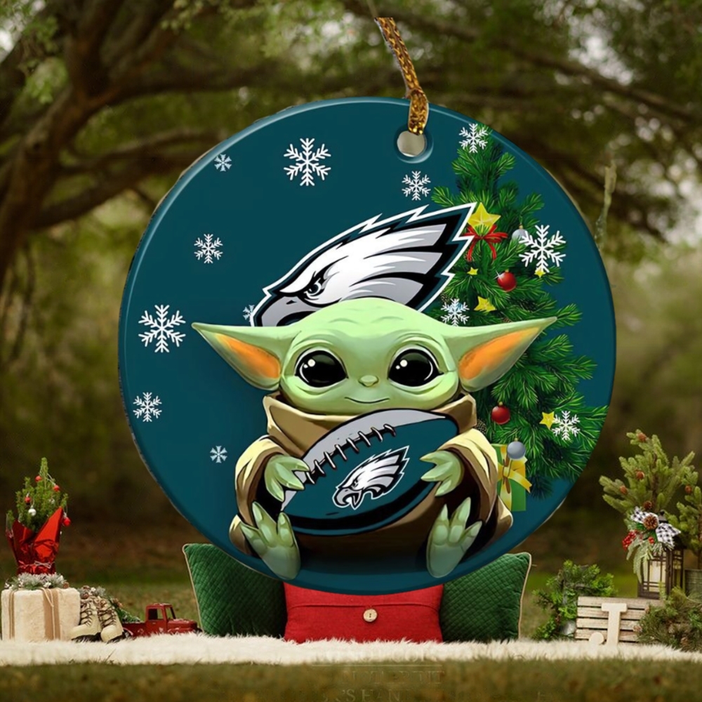 Philadelphia Eagles Baby Yoda NFL Football Ornaments Philadelphia Eagles Baby Yoda NFL Football Ornaments
