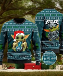 Philadelphia Eagles Baby Yoda Ugly Sweater Christmas