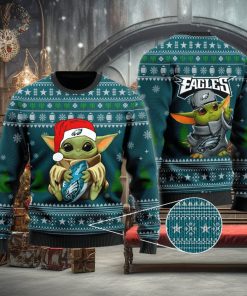 Philadelphia Eagles Baby Yoda Ugly Sweater Christmas