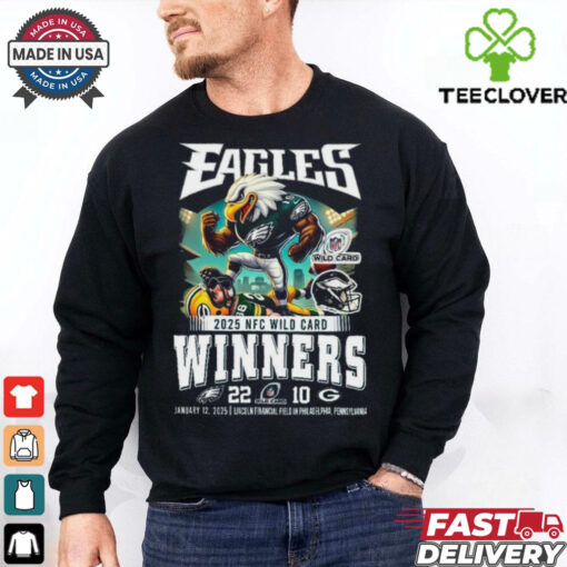 Philadelphia Eagles Beat Packers Winners NFC 2025 Mascot Shirt