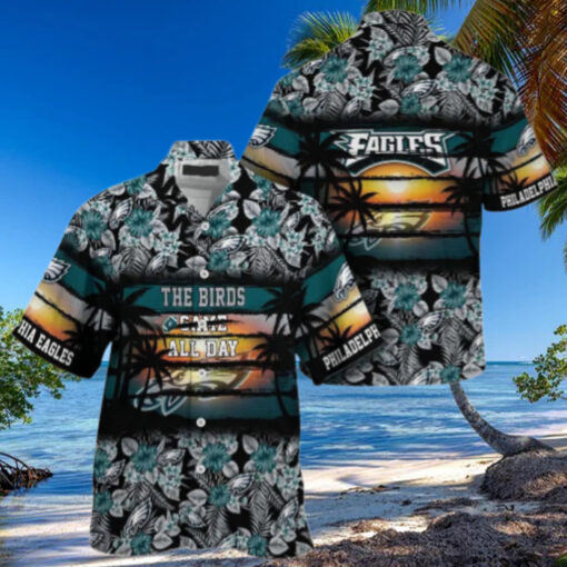 Philadelphia Eagles Birds All Day Sunset Hawaiian Shirt