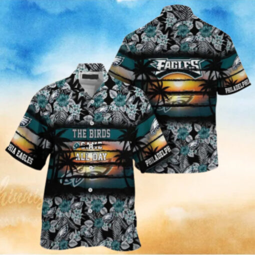 Philadelphia Eagles Birds All Day Sunset Hawaiian Shirt