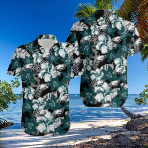 Philadelphia Eagles Bold Floral Camouflage Hawaiian Shirt