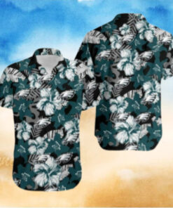 Philadelphia Eagles Bold Floral Camouflage Hawaiian Shirt