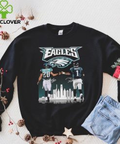 Philadelphia Eagles Brian Dawkins vs Jalen Hurts Philadelphia city signatures shirt