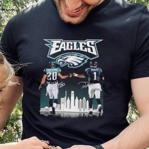 Philadelphia Eagles Brian Dawkins vs Jalen Hurts Philadelphia city signatures shirt