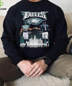 Philadelphia Eagles Brian Dawkins vs Jalen Hurts Philadelphia city signatures shirt