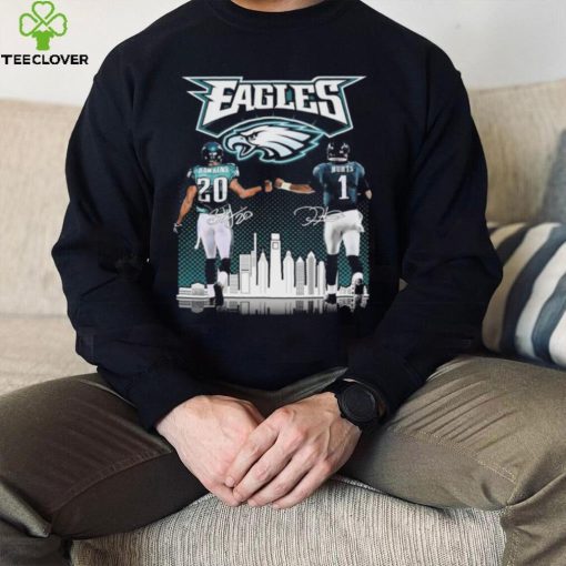Philadelphia Eagles Brian Dawkins vs Jalen Hurts Philadelphia city signatures shirt