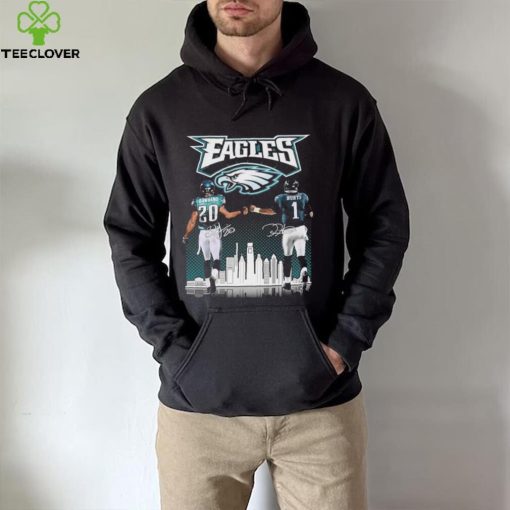 Philadelphia Eagles Brian Dawkins vs Jalen Hurts Philadelphia city signatures shirt