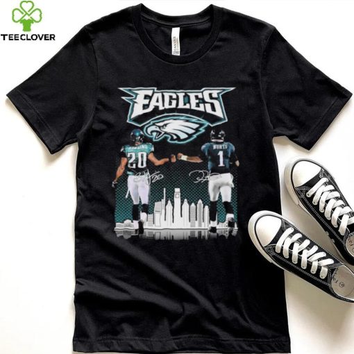 Philadelphia Eagles Brian Dawkins vs Jalen Hurts Philadelphia city signatures shirt