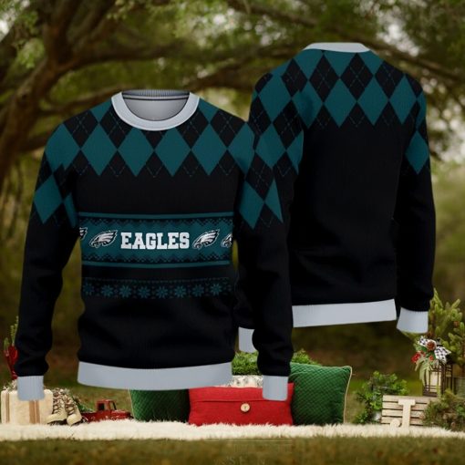 Philadelphia Eagles Christmas Caro Pattern Ugly Sweater For Men Women