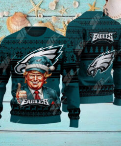Philadelphia Eagles Christmas Donald Trump Knitted Sweater