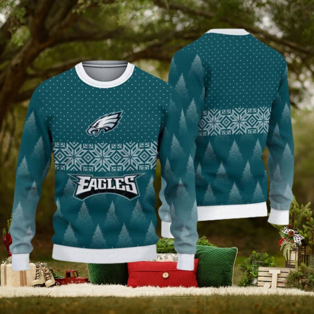 Philadelphia Eagles Christmas Bal Snowflake Pattern Winter Ugly Christmas  Sweater