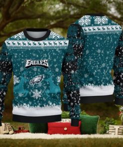 Philadelphia Eagles Christmas Reindeer All Over Print Angelic Knitted Sweater For Winter