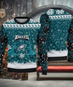 Philadelphia Eagles Christmas Reindeer All Over Print Angelic Knitted Sweater For Winter