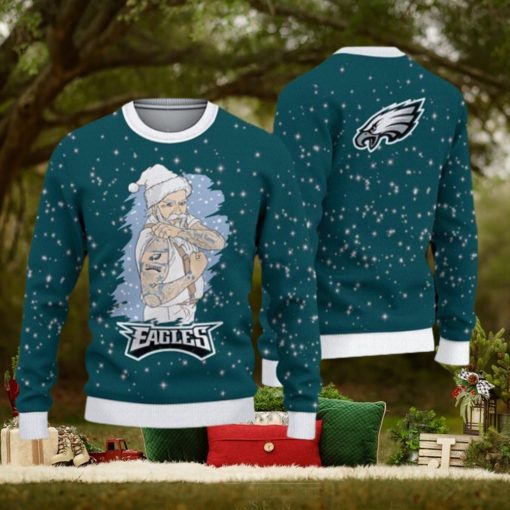 Philadelphia Eagles Christmas Santa Claus Tattoo Ugly Sweater For Men Women