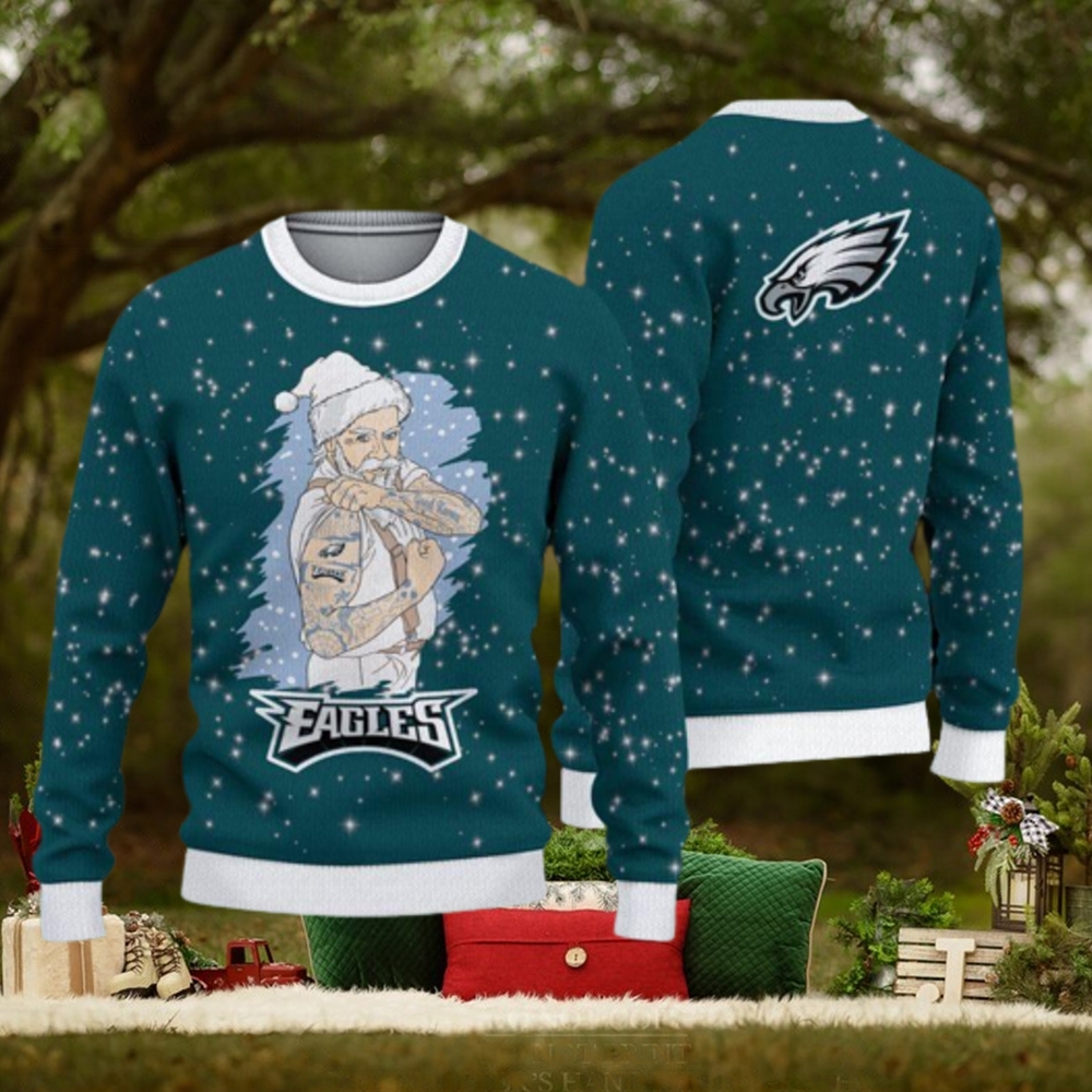 Philadelphia Eagles Christmas Santa Claus Ugly Christmas Sweater