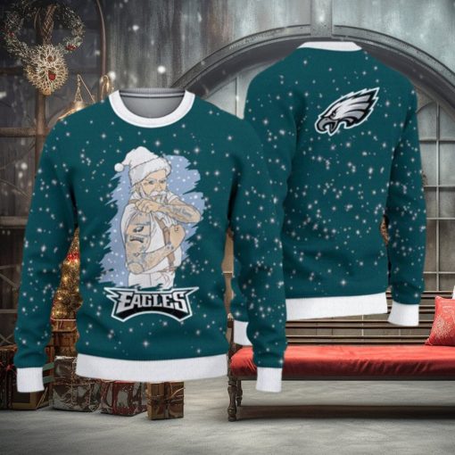 Philadelphia Eagles Christmas Santa Claus Tattoo Ugly Sweater For Men Women