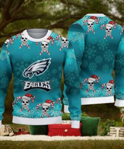 Philadelphia Eagles Christmas Skull 3D Rejoice Ugly Sweater