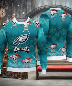 Philadelphia Eagles Christmas Skull 3D Rejoice Ugly Sweater