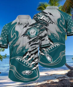 Philadelphia Eagles Claw Marks Gridiron Hawaiian Shirt