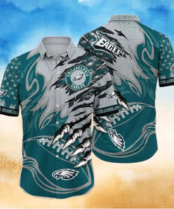 Philadelphia Eagles Claw Marks Gridiron Hawaiian Shirt