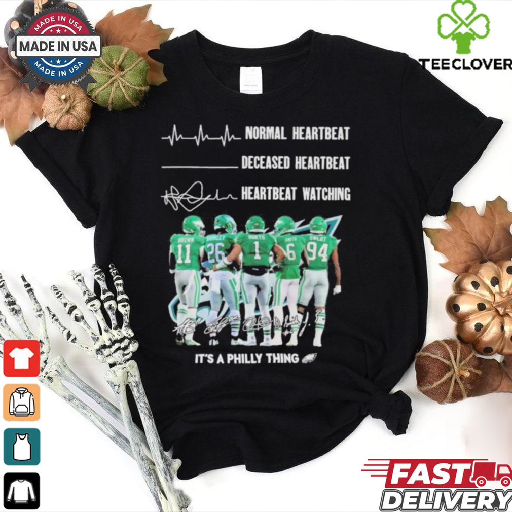 Philadelphia Eagles Crazy Heartbeat Watching Them Playing 2024 signatures T Shirt Philadelphia Eagles Crazy Heartbeat Watching Them Playing 2024 signatures T Shirt