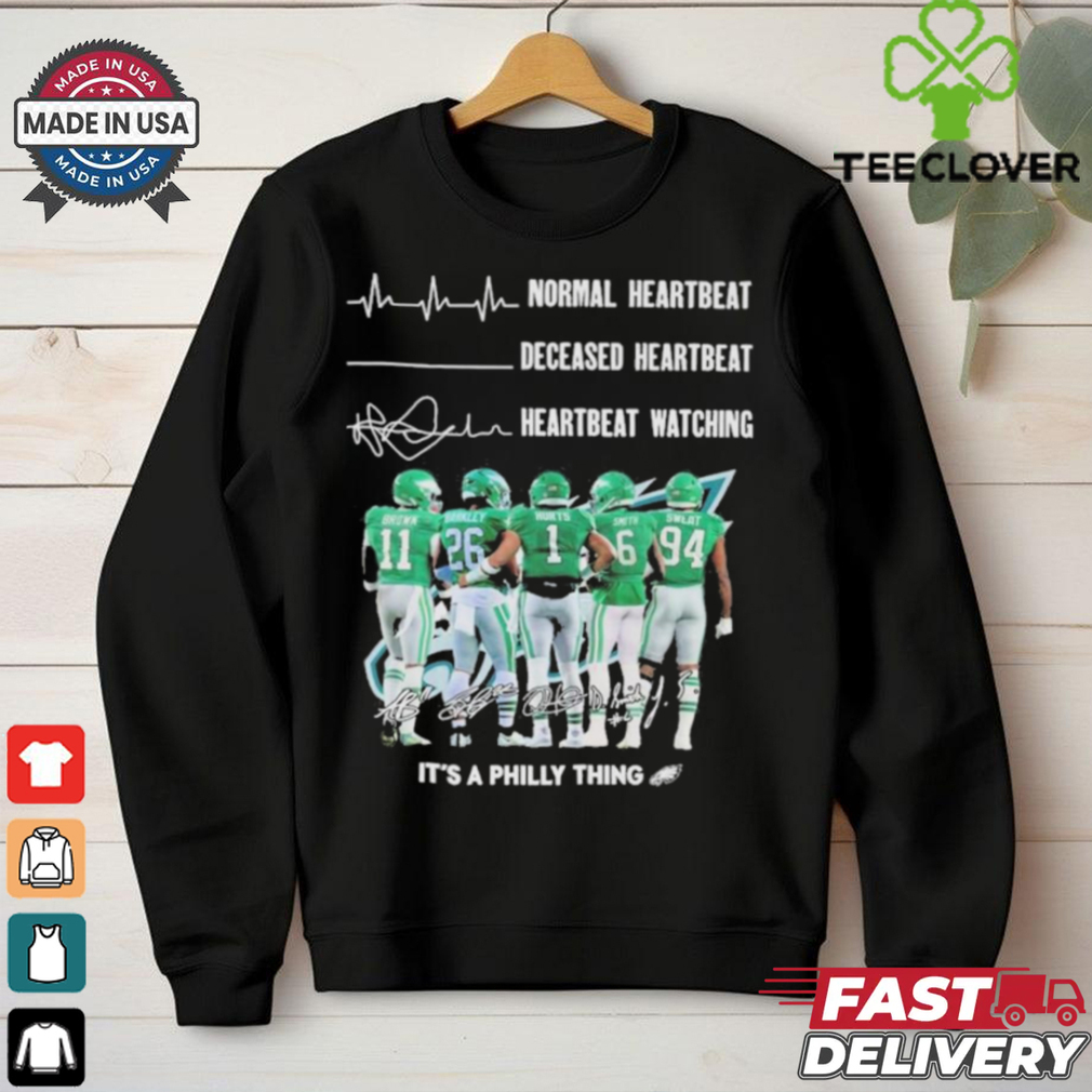 Philadelphia Eagles Crazy Heartbeat Watching Them Playing 2024 signatures T Shirt Philadelphia Eagles Crazy Heartbeat Watching Them Playing 2024 signatures T Shirt