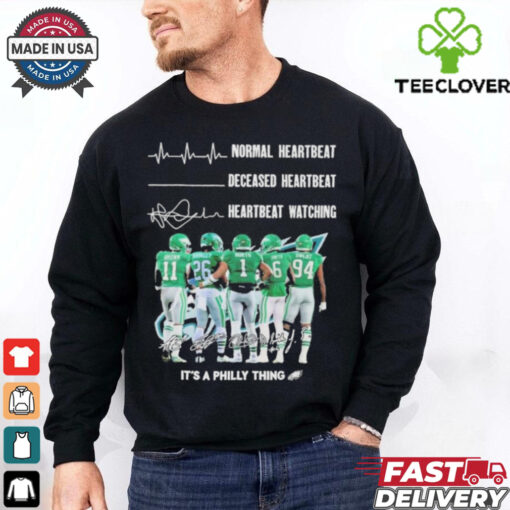 Philadelphia Eagles Crazy Heartbeat Watching Them Playing 2024 signatures T Shirt