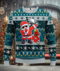 Philadelphia Eagles Dabbing Santa Claus Ugly Christmas Sweater