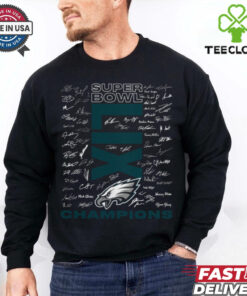 Philadelphia Eagles Fanatics Super Bowl LIX Champions Big & Tall Roster Autograph Signature T Shirt