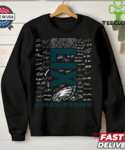 Philadelphia Eagles Fanatics Super Bowl LIX Champions Big & Tall Roster Autograph Signature T Shirt