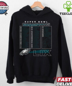 Philadelphia Eagles Fanatics Super Bowl LIX Champions Roster T Shirt