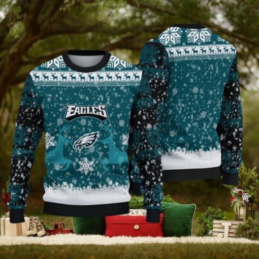 Philadelphia Eagles Fans Reindeer Garland Ugly Christmas Sweater
