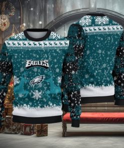 Philadelphia Eagles Fans Reindeer Garland Ugly Christmas Sweater