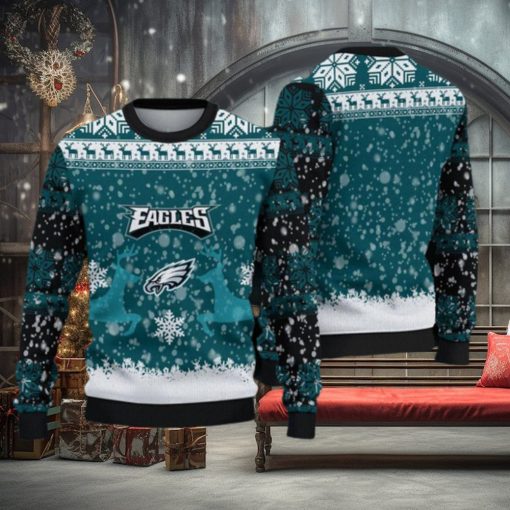 Philadelphia Eagles Fans Reindeer Garland Ugly Christmas Sweater