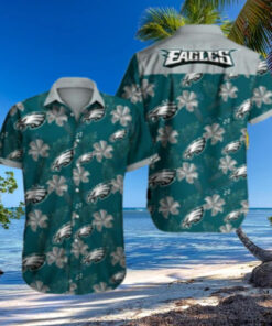 Philadelphia Eagles Floral Logo Hawaiian Shirt