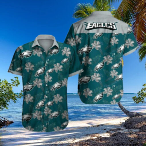 Philadelphia Eagles Floral Logo Hawaiian Shirt