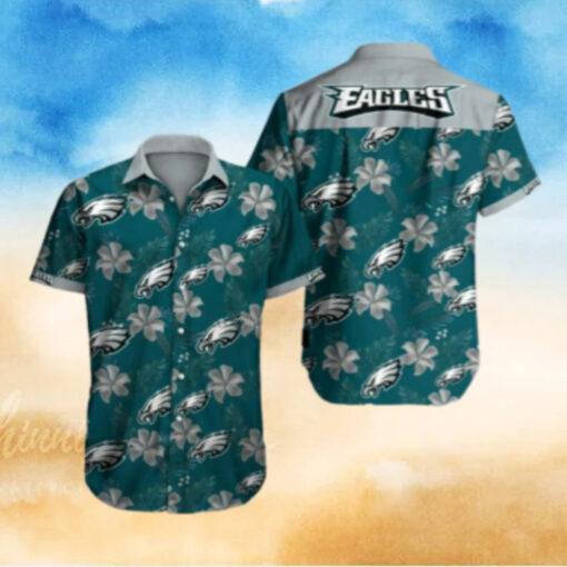 Philadelphia Eagles Floral Logo Hawaiian Shirt