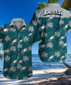 Philadelphia Eagles Floral Palm Hawaiian Shirt