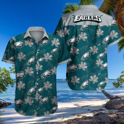 Philadelphia Eagles Floral Palm Hawaiian Shirt