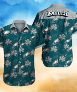 Philadelphia Eagles Floral Palm Hawaiian Shirt
