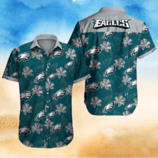 Philadelphia Eagles Floral Palm Hawaiian Shirt